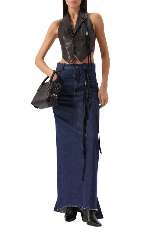 Кожаный жилет Ann Demeulemeester B0012418/LT151 Чёрный  B0012418/LT151 Фото 2