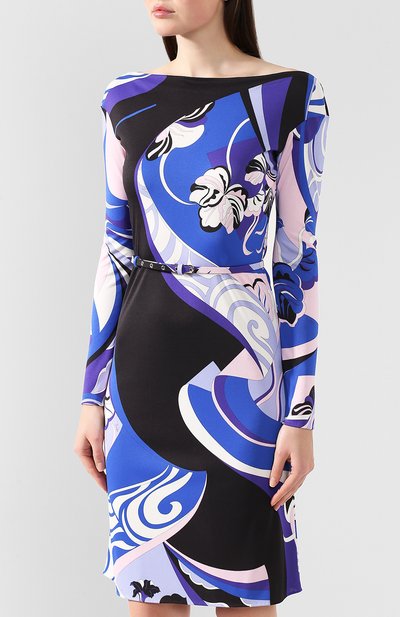 Платье с поясом EMILIO PUCCI фиолетового цвета по цене 85450 руб., арт. 9UJH41/9U727, фото 3 Платье с поясом EMILIO PUCCI, арт. 9UJH41/9U727, фото 3