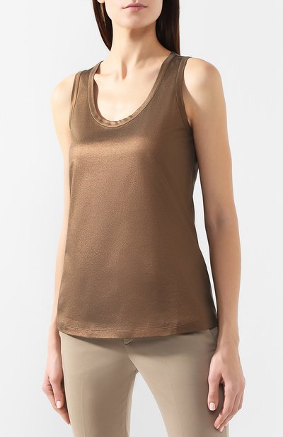 Хлопковый топ BRUNELLO CUCINELLI бронзового цвета по цене 56900 руб., арт. MH909D8510, фото 3 Хлопковый топ BRUNELLO CUCINELLI, арт. MH909D8510, фото 3