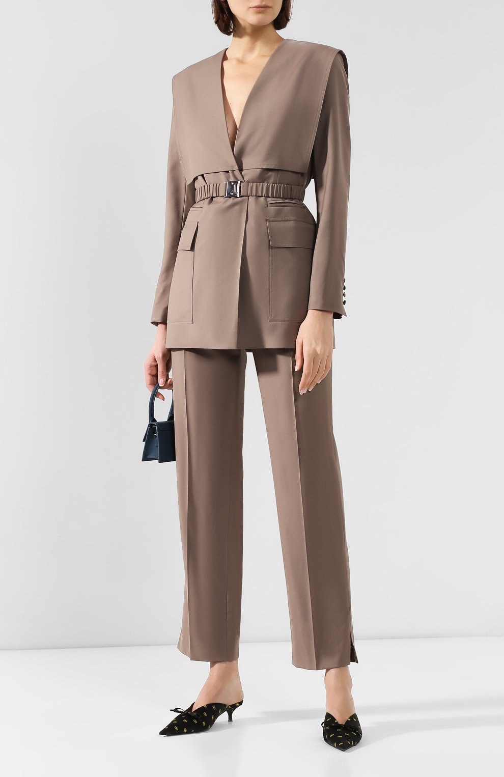 Шерстяные брюки JM STUDIO коричневого цвета по цене 23980 руб., арт. FW192031, фото 2 Шерстяные брюки JM STUDIO, арт. FW192031, фото 2