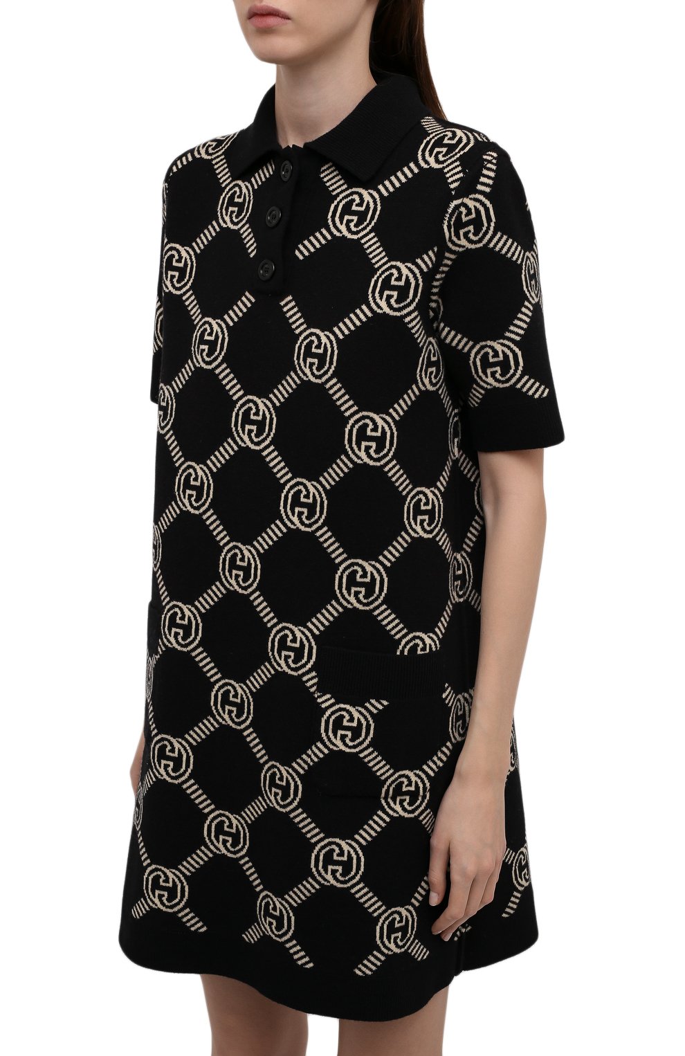Двустороннее платье GUCCI черного цвета по цене 235500 руб., арт. 678311/XKB5S, фото 6 Двустороннее платье GUCCI, арт. 678311/XKB5S, фото 6