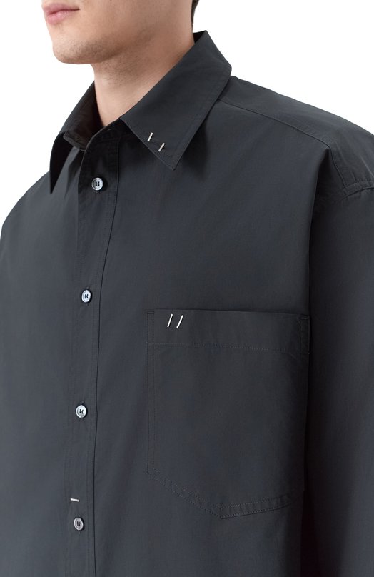 Хлопковая рубашка MM6 SH0DT0041/M35256 Чёрный  SH0DT0041/M35256 Фото 5