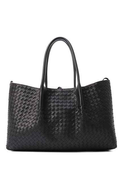 Женская сумка-тоут pinacoteca BOTTEGA VENETA черного цвета, арт. 817166/V5AG1 | Фото 1 (Материал: Натуральная кожа; Автоматизация ТО: Проставлено; Автоматизация состава: Проставлено; Размер: large)