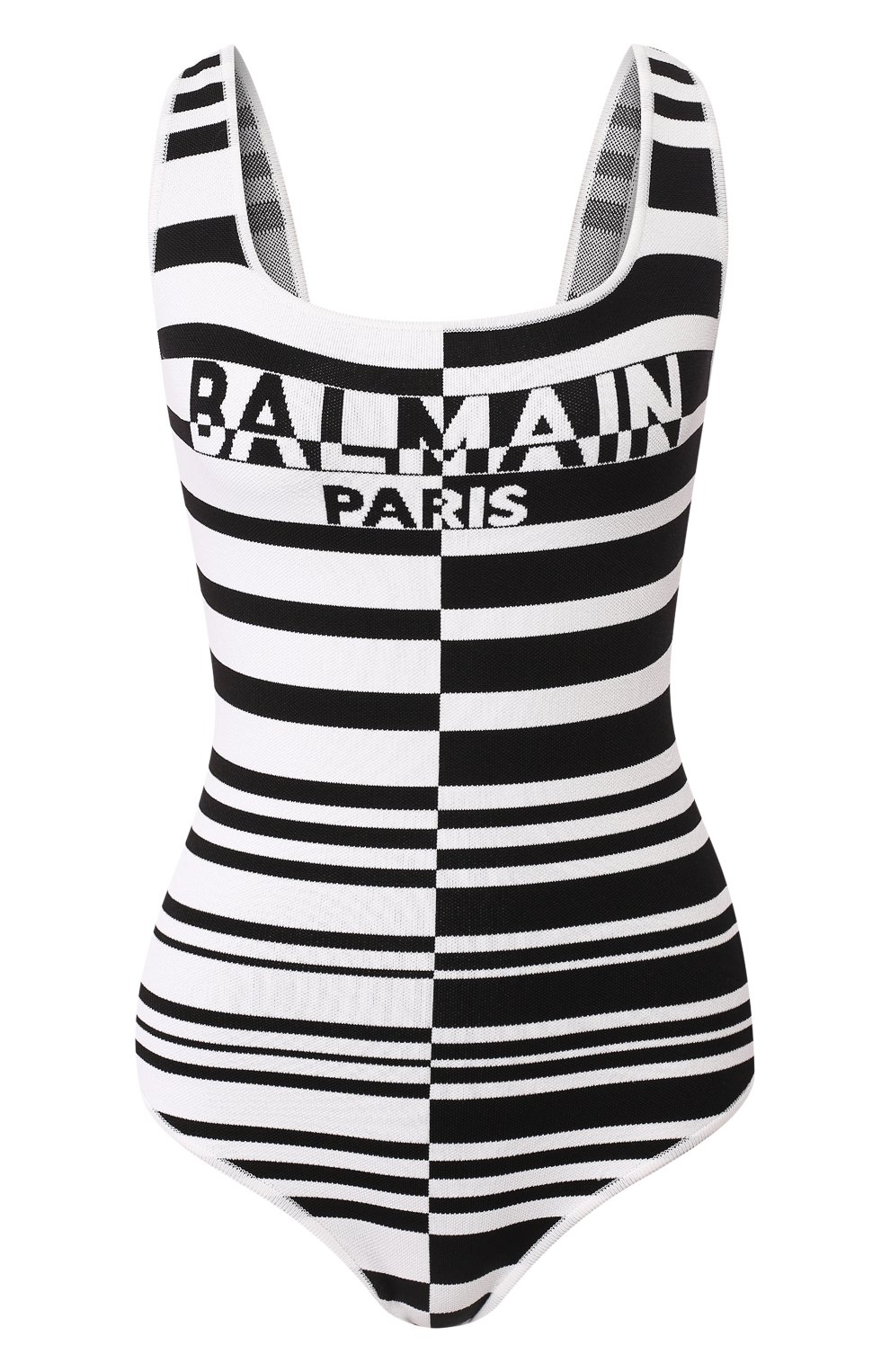 Боди BALMAIN черно-белого цвета по цене 111000 руб., арт. TF00882/K079, фото 1 Боди BALMAIN, арт. TF00882/K079, фото 1