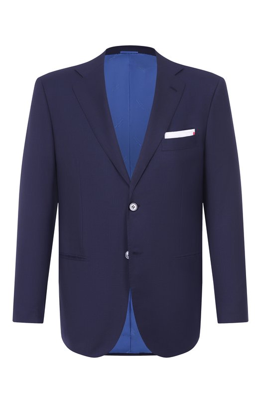 Шерстяной пиджак Kiton UG81K0982823 Синий UG81K0982823
