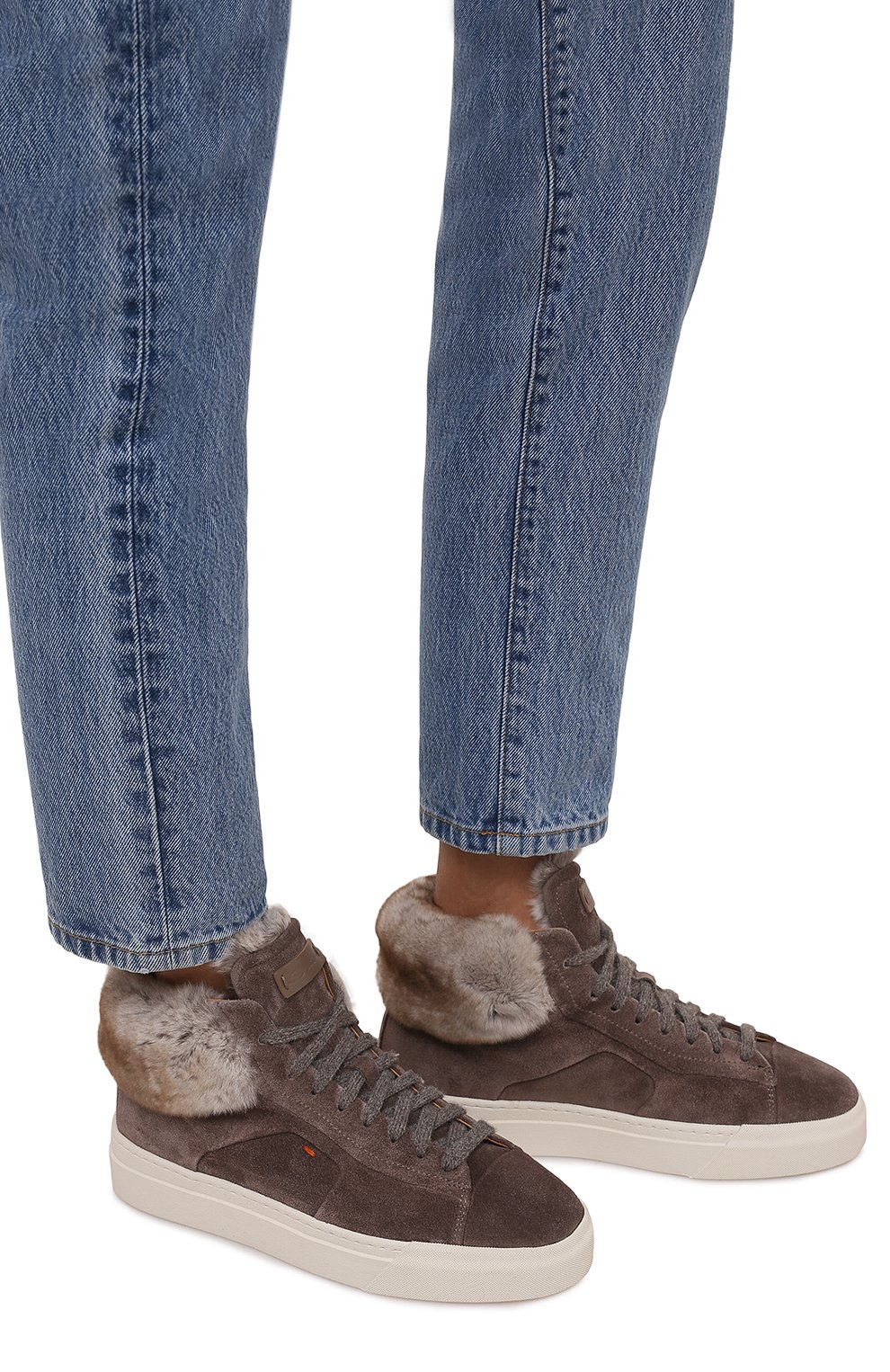 Замшевые кеды с мехом SANTONI, арт. WBGT60951PNNPRXLM50, фото 3