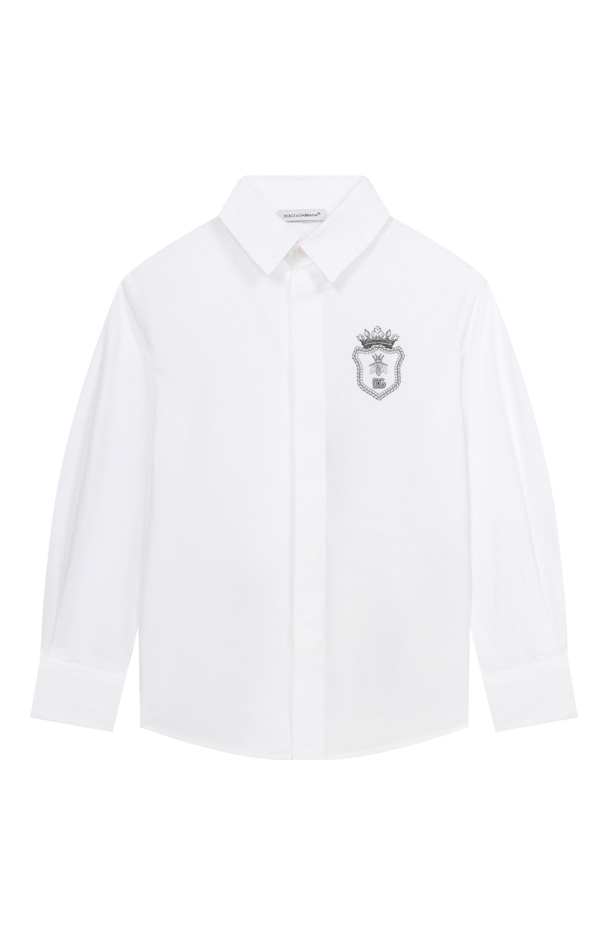 Хлопковая рубашка DOLCE & GABBANA белого цвета по цене 47800 руб., арт. L43S92/G7PMG, фото 1 Хлопковая рубашка DOLCE & GABBANA, арт. L43S92/G7PMG, фото 1