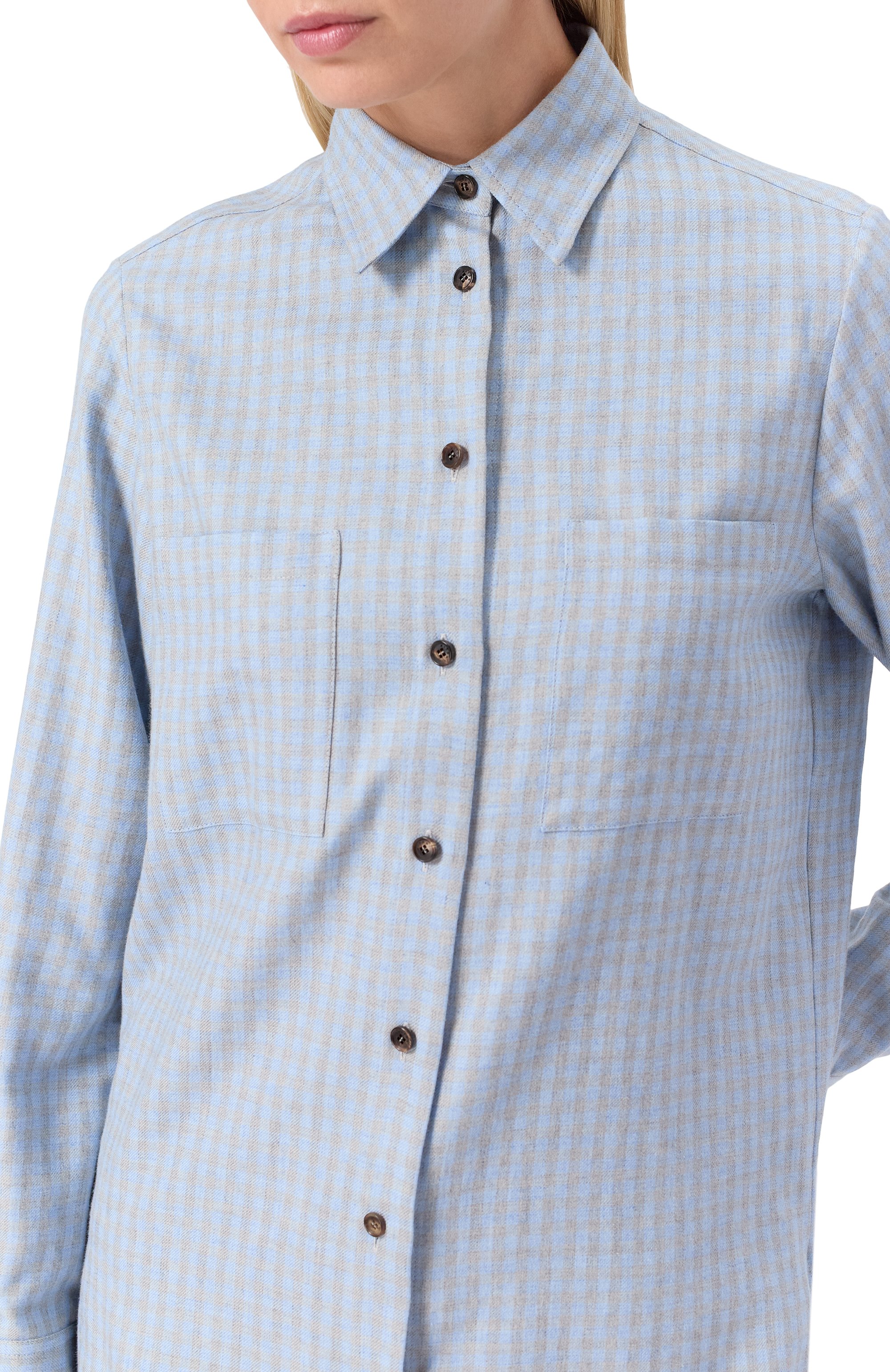 Рубашка из хлопка и кашемира KITON, арт. D52445H0947013, фото 5