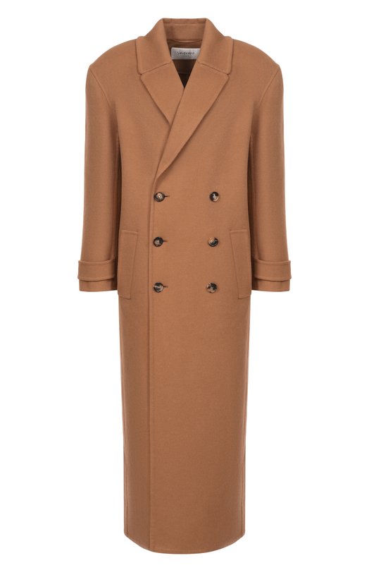 Пальто из кашемира и шерсти Saint Laurent 835063/Y2H32 Бежевый 835063/Y2H32