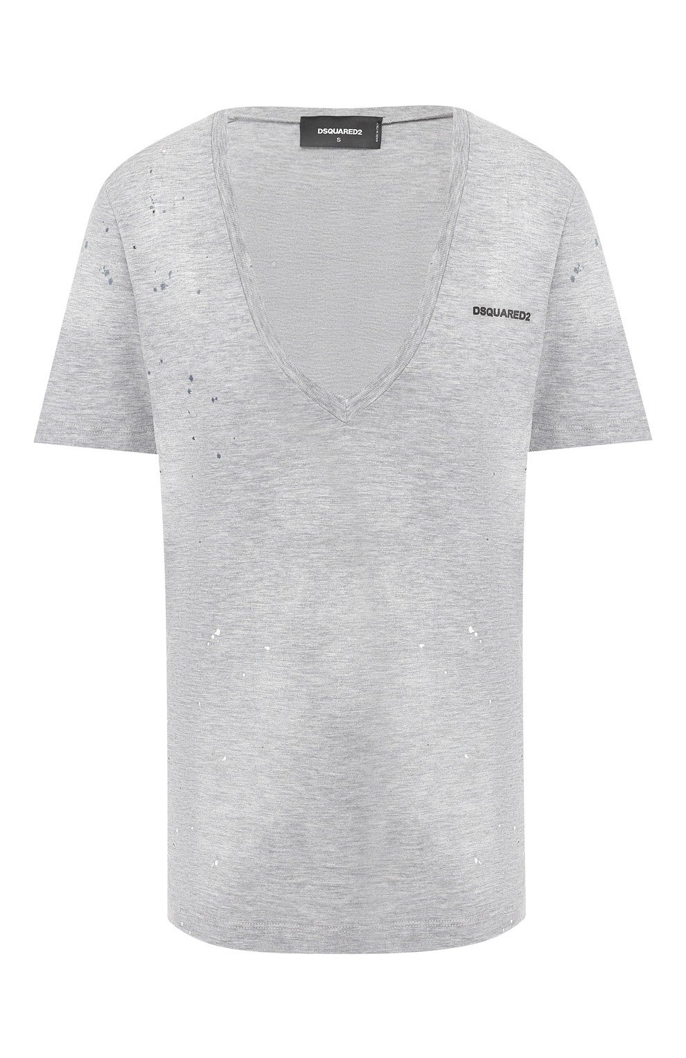 Хлопковая футболка DSQUARED2 серого цвета по цене 14850 руб., арт. S75GC0862/S22146, фото 1 Хлопковая футболка DSQUARED2, арт. S75GC0862/S22146, фото 1