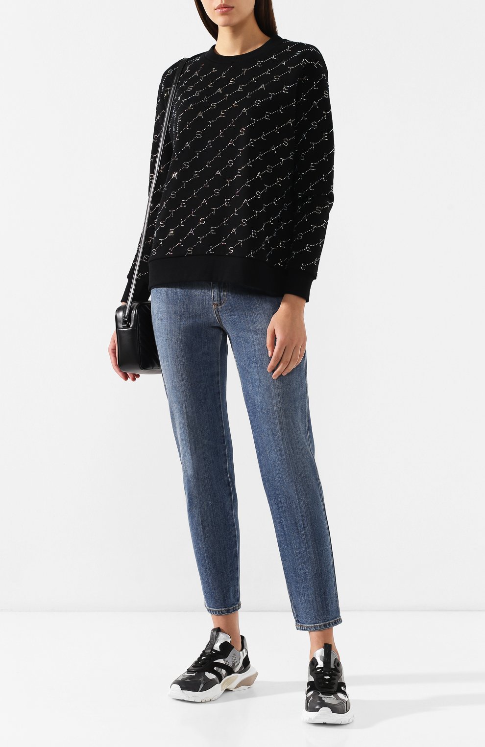 Хлопковый пуловер STELLA MCCARTNEY черного цвета по цене 97250 руб., арт. 523505/SMW35, фото 2 Хлопковый пуловер STELLA MCCARTNEY, арт. 523505/SMW35, фото 2