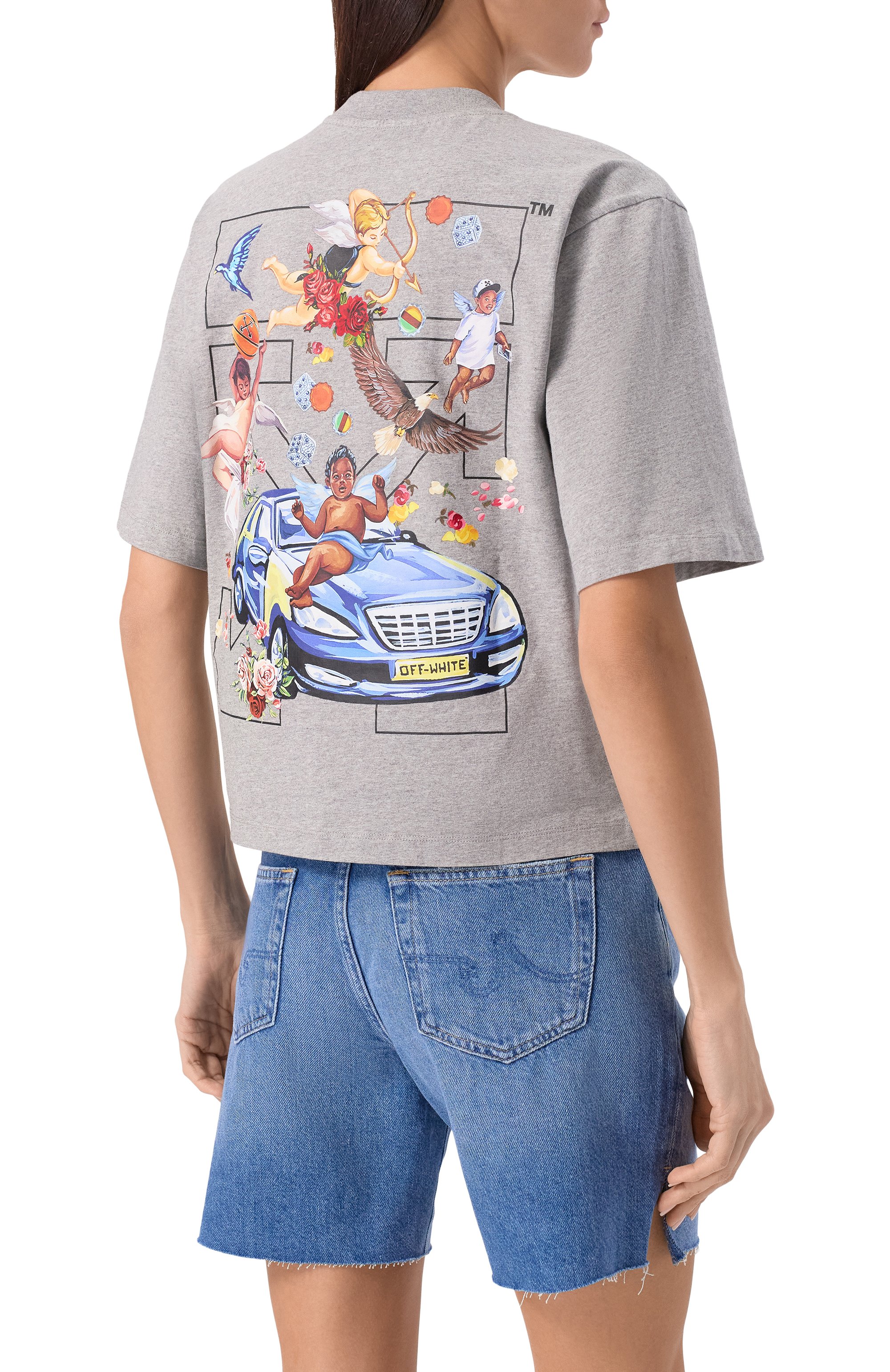 Хлопковая футболка OFF-WHITE, арт. 0WAA124S25JER003, фото 4