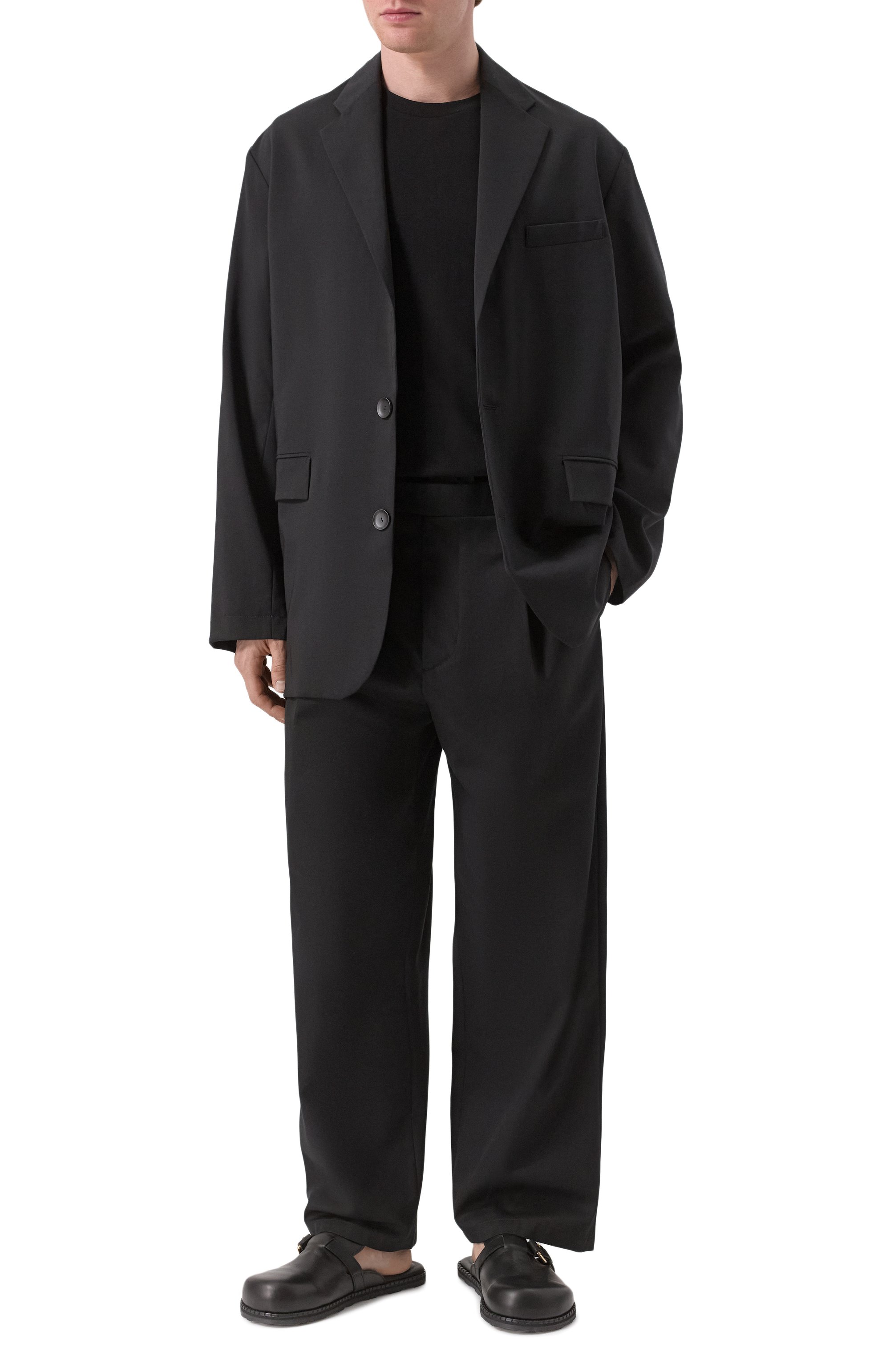 Однобортный пиджак ANDREA YA'AQOV черного цвета по цене 87550 руб., арт. 25MITH40, фото 2 Однобортный пиджак ANDREA YA'AQOV, арт. 25MITH40, фото 2