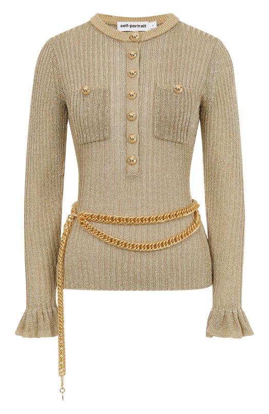 Пуловер из вискозы self-portrait SC25011TGD Золотой SC25011TGD