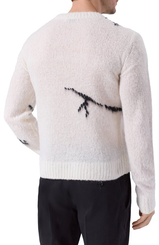 Шерстяной свитер Dries Van Noten 021228-2709-001 Белый  021228-2709-001 Фото 4