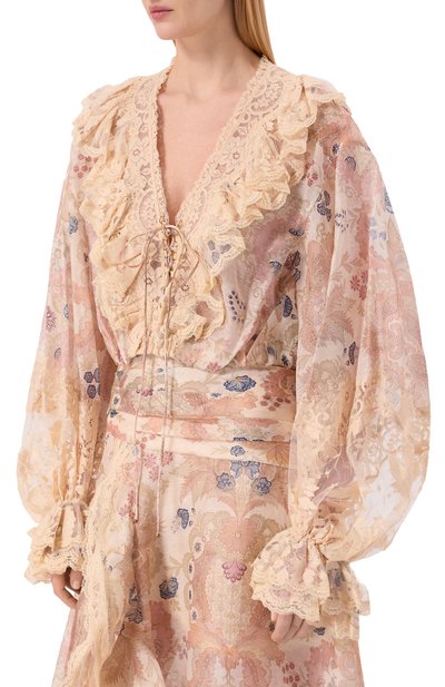 Блузка изо льна и шелка ZIMMERMANN, арт. 7117TC261, фото 3