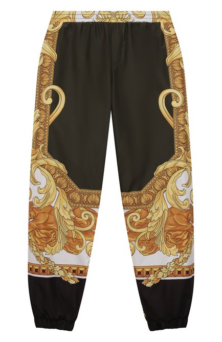 Детские джоггеры VERSACE хаки цвета, арт. 1001144/1A00761/8A-14A | Фото 1 (Мальчики Кросс-КТ: Джоггеры-одежда; Материал внешний: Синтетический материал; Региональные ограничения белый список (Axapta Mercury): RU; Материал подклада: Хлопок; Материал сплава: Проставлено; Нос: Не проставлено; Ростовка одежда: 10 - 11 лет | 140 - 146см, 12 лет | 152 см, 16 лет | 164 см, 8 лет | 128 см)