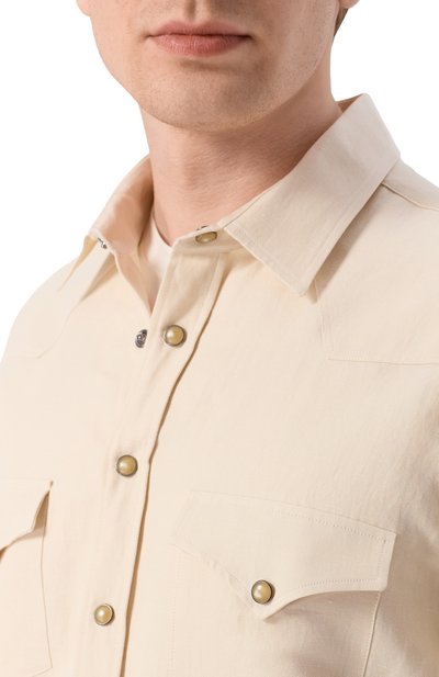 Рубашка из хлопка и льна CANALI, арт. CSL7066/GL03744, фото 5