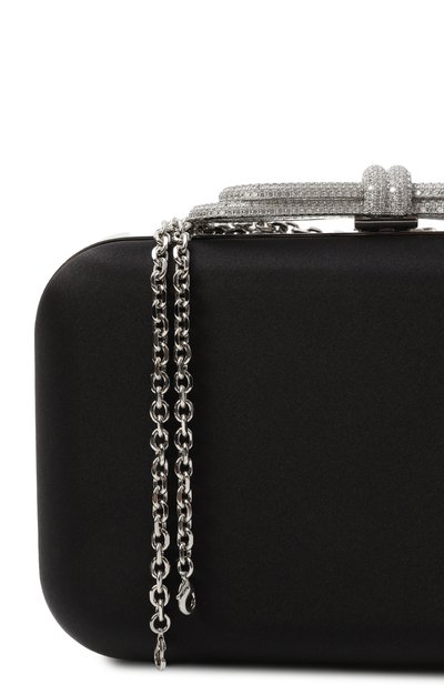 Клатч double bow small MACH & MACH черного цвета по цене 138500 руб., арт. MMCB-BG0002-CRP-BLK, фото 3 Клатч double bow small MACH & MACH, арт. MMCB-BG0002-CRP-BLK, фото 3