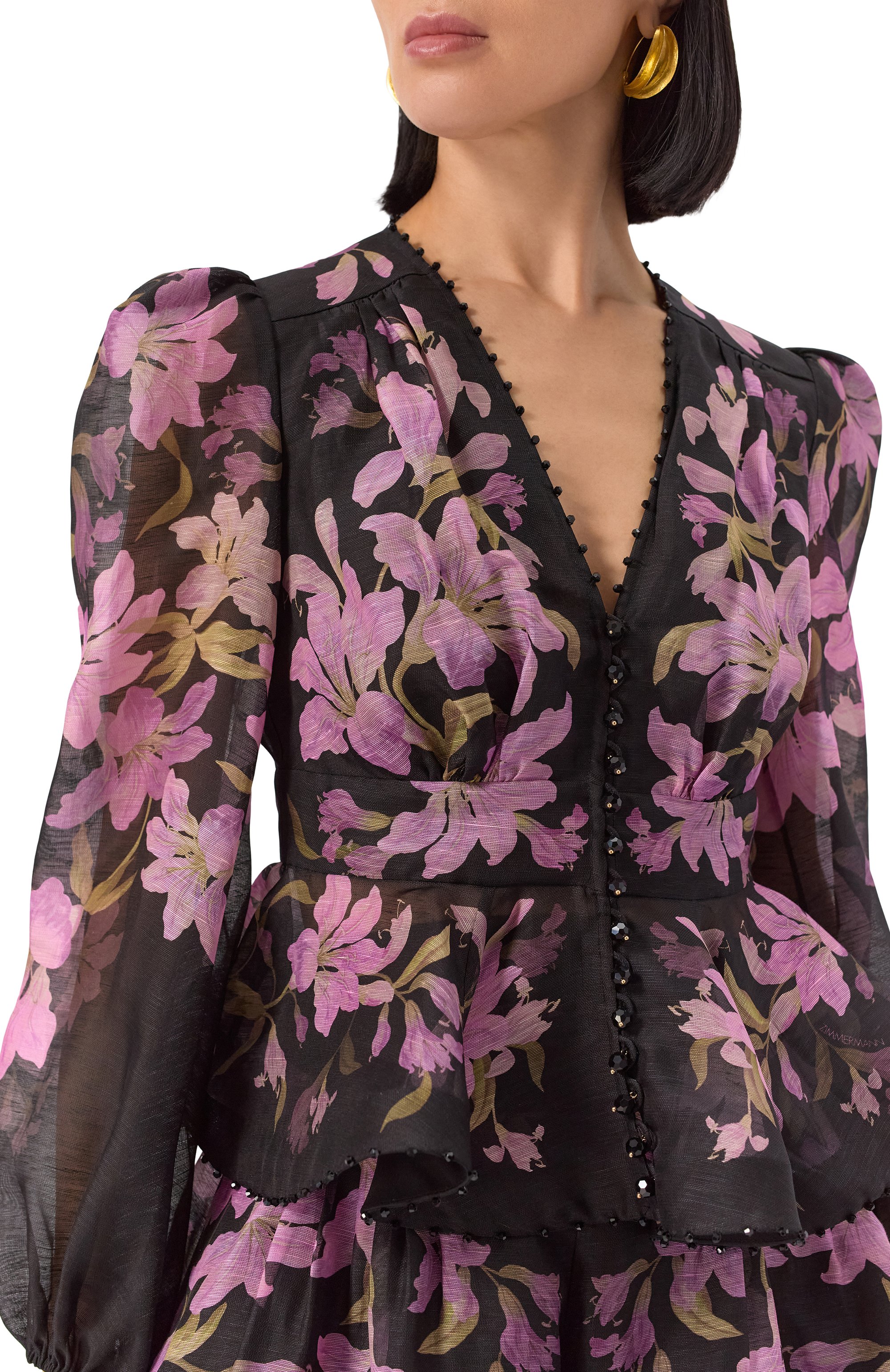 Блузка изо льна и шелка ZIMMERMANN, арт. 3877TS252, фото 5