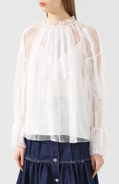 Блузка CHLOÉ белого цвета по цене 334000 руб., арт. CHC20SHT44411, фото 3 Блузка CHLOÉ, арт. CHC20SHT44411, фото 3