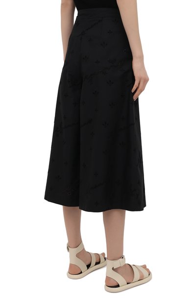 Хлопковые кюлоты ERMANNO FIRENZE черного цвета по цене 75150 руб., арт. D38ET PC01SAN, фото 4 Хлопковые кюлоты ERMANNO FIRENZE, арт. D38ET PC01SAN, фото 4