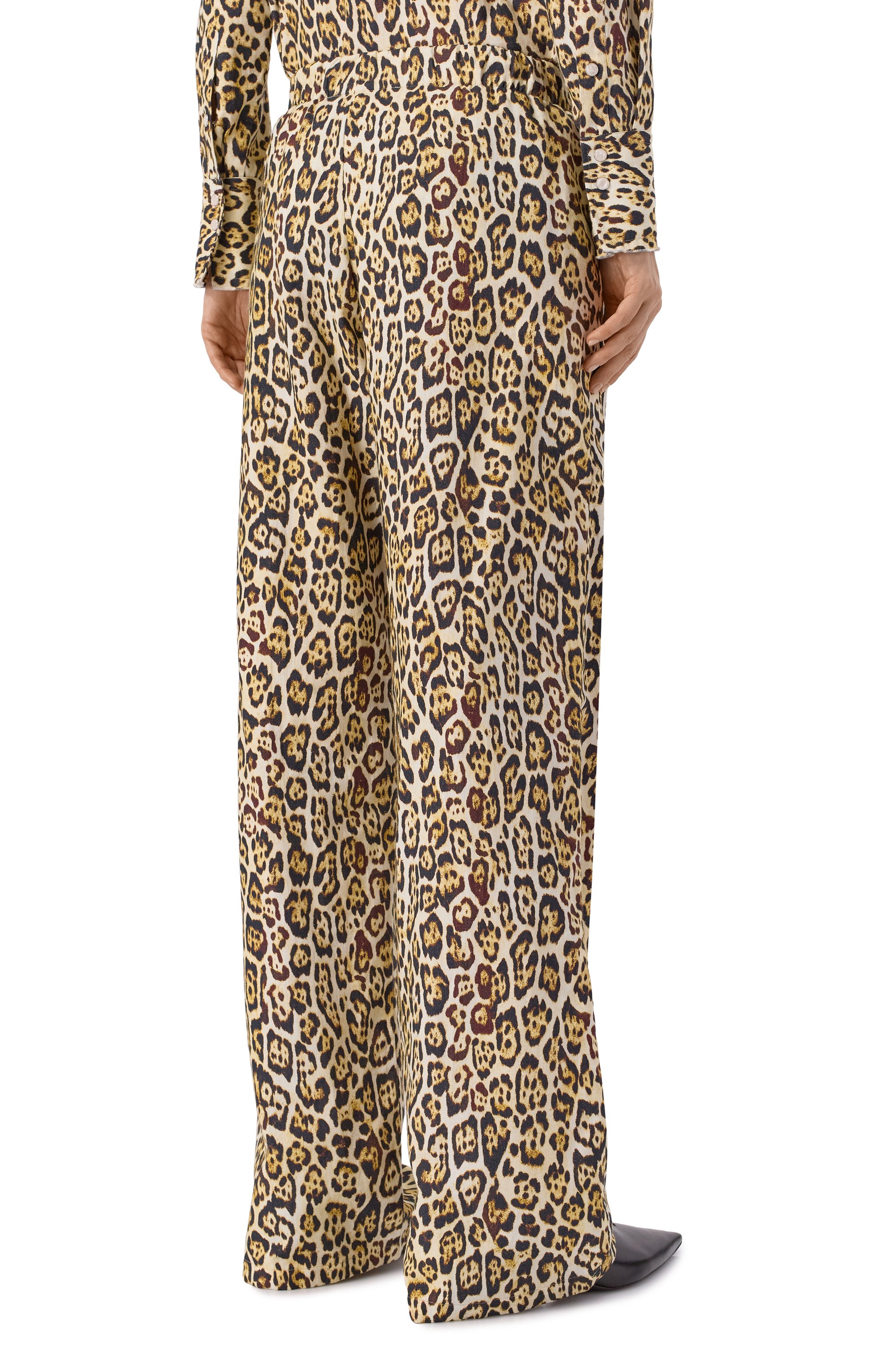 Хлопковые брюки ACADEMIA леопардового цвета по цене 29950 руб., арт. LUNA/75DM6, фото 4 Хлопковые брюки ACADEMIA, арт. LUNA/75DM6, фото 4