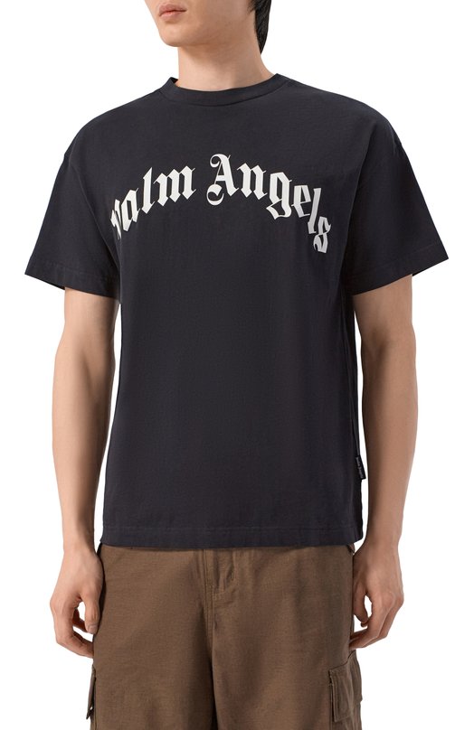 Хлопковая футболка Palm Angels PMAA109S26JER00G Чёрный  PMAA109S26JER00G Фото 3