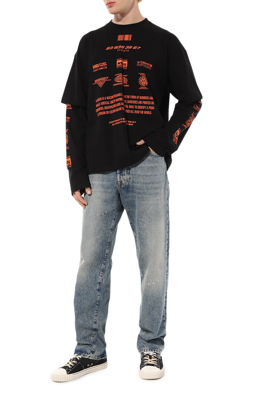 Хлопковый лонгслив VTMNTS, арт. VL18LS100B, фото 2