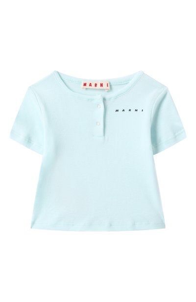 Комплект из футболки и шорт MARNI голубого цвета по цене 11500 руб., арт. M01442/M00UL, фото 2 Комплект из футболки и шорт MARNI, арт. M01442/M00UL, фото 2