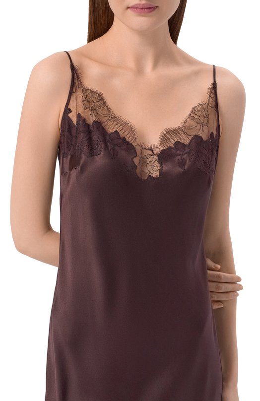 Шелковая сорочка Carine Gilson AL0253DS Коричневый  AL0253DS Фото 4