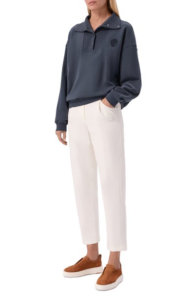 Женские хлопковые брюки BRUNELLO CUCINELLI, арт. MA126P9330