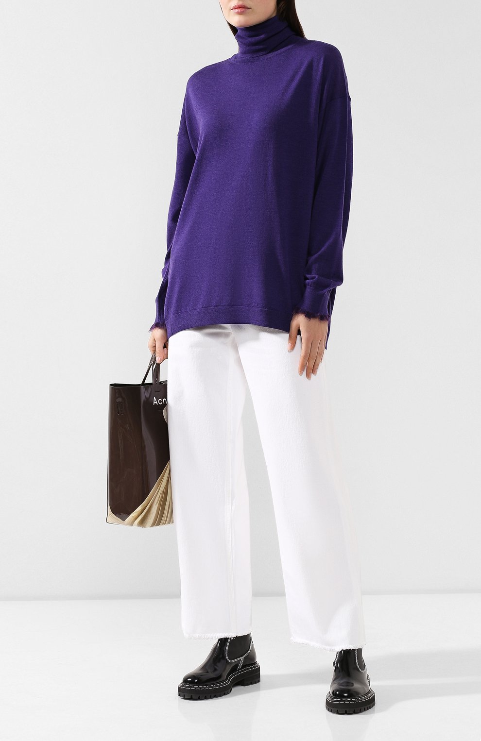 Шерстяная водолазка ACNE STUDIOS фиолетового цвета по цене 23600 руб., арт. A60120, фото 2 Шерстяная водолазка ACNE STUDIOS, арт. A60120, фото 2