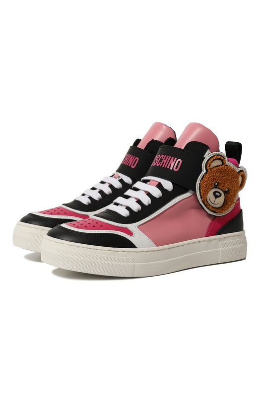 

Высокие кеды из кожи Moschino, Розовый