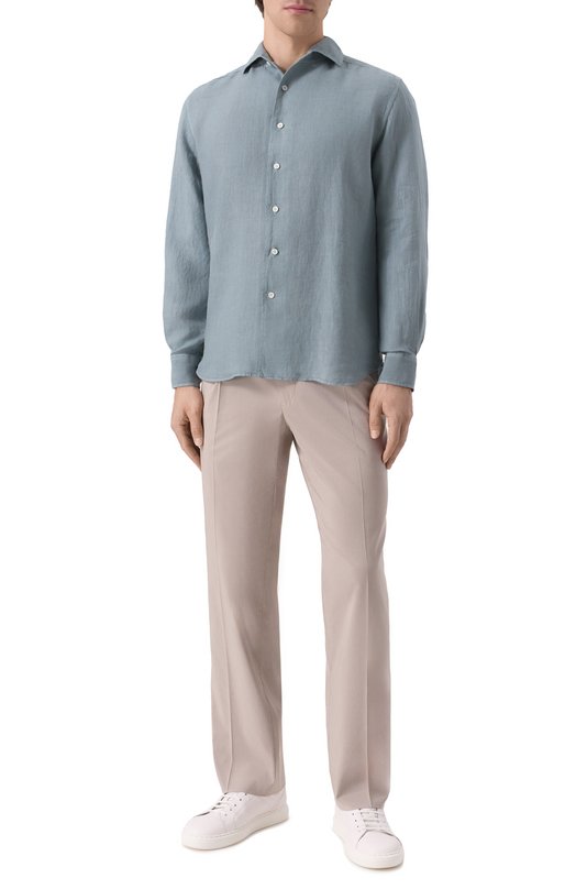 Льняная рубашка Corneliani 25P126-2511199 Зелёный  25P126-2511199 Фото 2