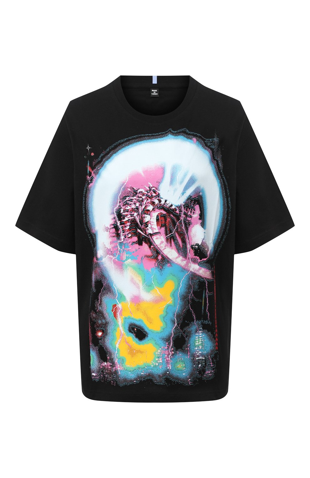 Хлопковая футболка MCQ черного цвета по цене 26000 руб., арт. 624833/RPJ60, фото 1 Хлопковая футболка MCQ, арт. 624833/RPJ60, фото 1