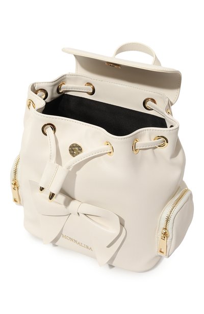 Кожаный рюкзак MONNALISA белого цвета по цене 26010 руб., арт. 17B002, фото 3 Кожаный рюкзак MONNALISA, арт. 17B002, фото 3