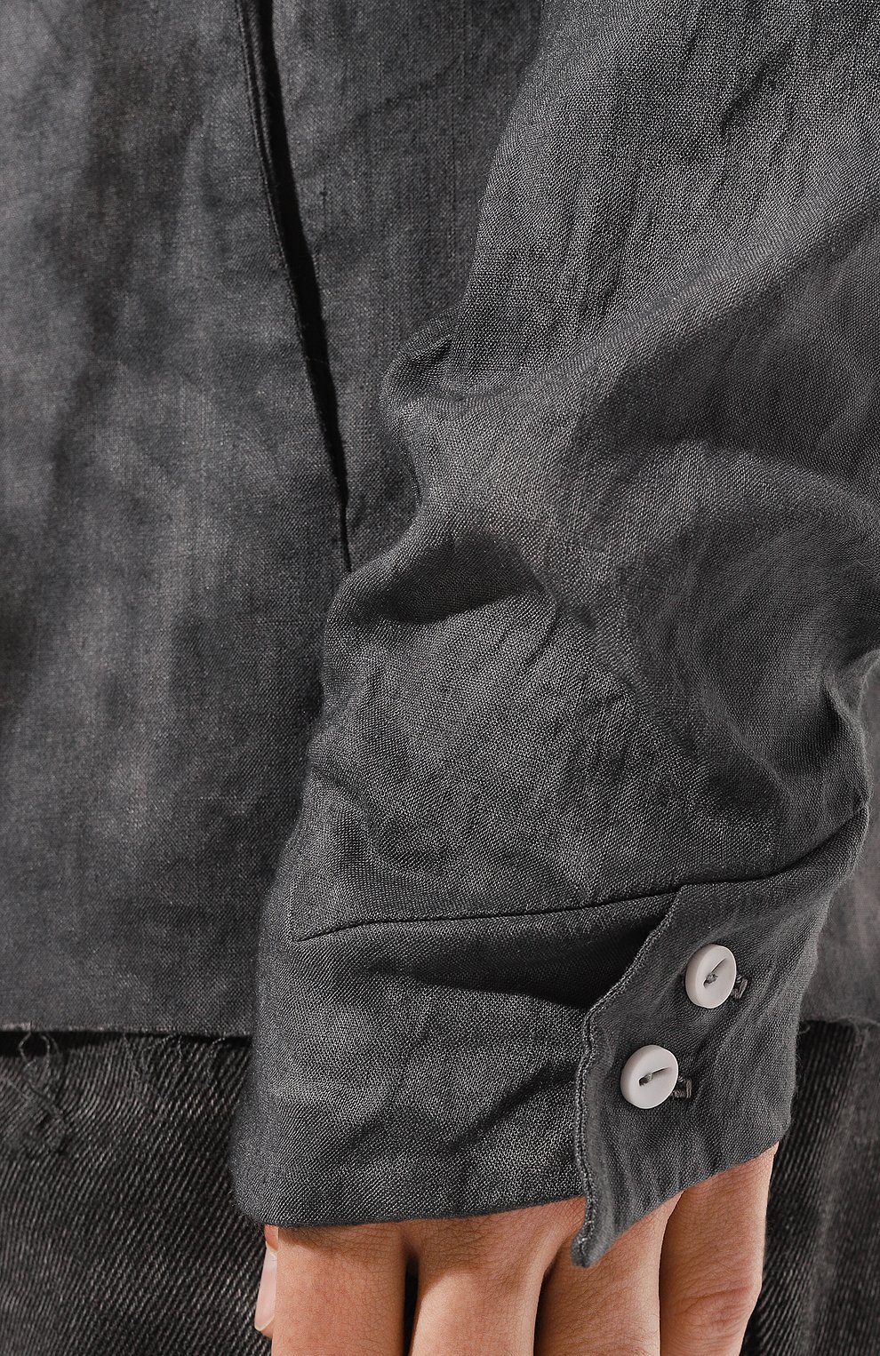 Льняная рубашка 139DEC темно-серого цвета по цене 25850 руб., арт. ST421-GR, фото 5 Льняная рубашка 139DEC, арт. ST421-GR, фото 5