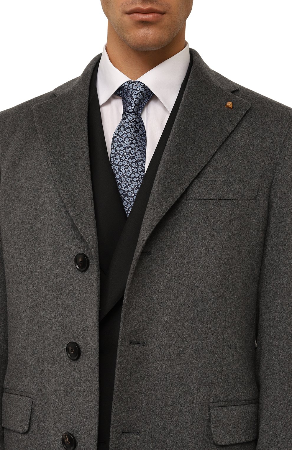 Шелковый галстук BOSS синего цвета по цене 8040 руб., арт. 50499583, фото 2 Шелковый галстук BOSS, арт. 50499583, фото 2