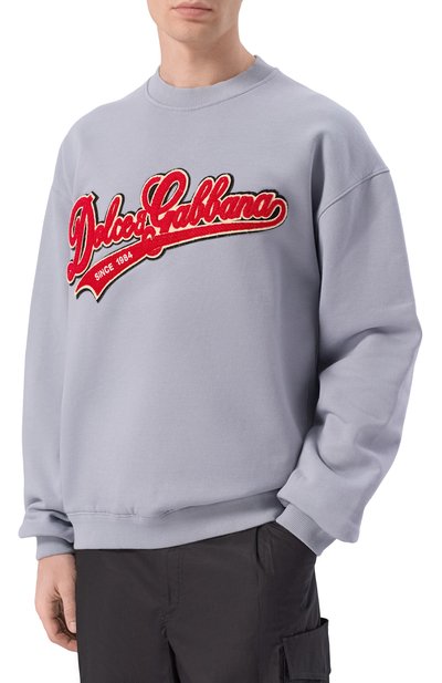 Хлопковый свитшот DOLCE & GABBANA серого цвета по цене 98950 руб., арт. G9CAEZ/HU7VX, фото 3 Хлопковый свитшот DOLCE & GABBANA, арт. G9CAEZ/HU7VX, фото 3