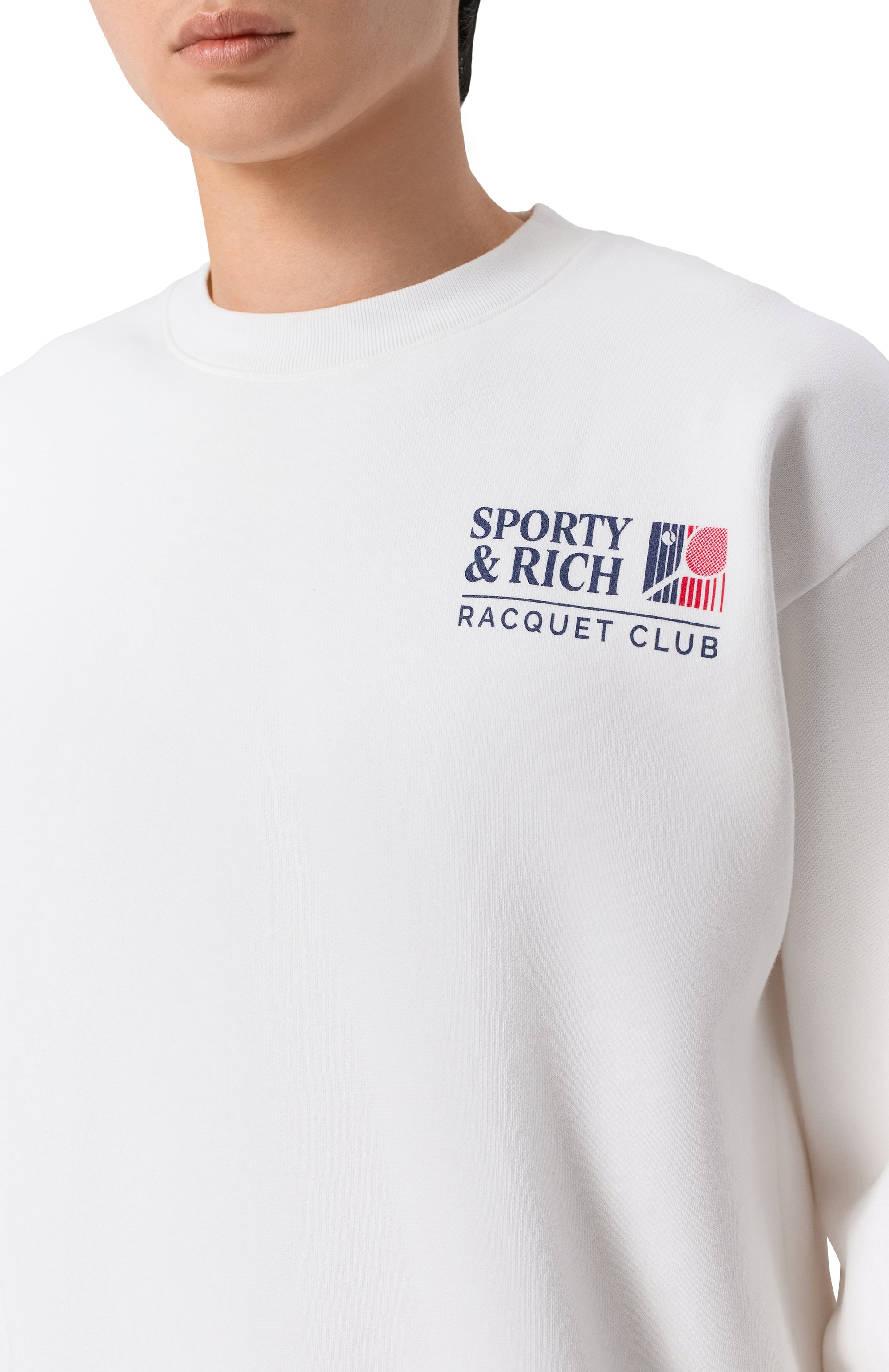 Хлопковый свитшот SPORTY AND RICH, арт. ST098710431WH01, фото 5