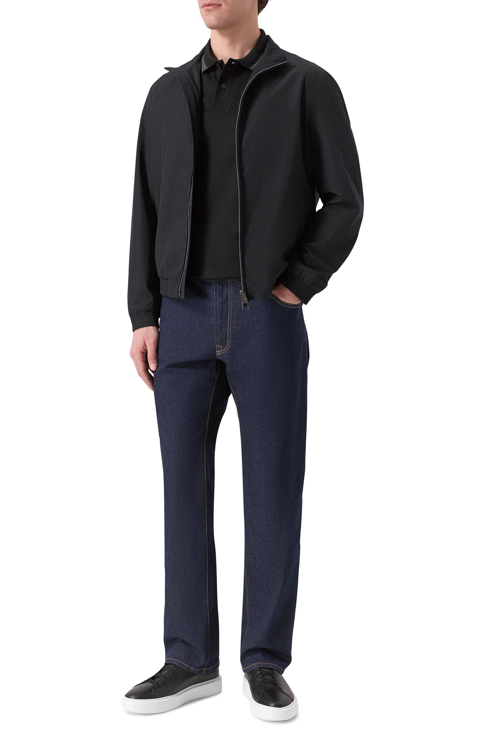 Хлопковое поло BOSS черного цвета по цене 19950 руб., арт. 50554529, фото 2 Хлопковое поло BOSS, арт. 50554529, фото 2