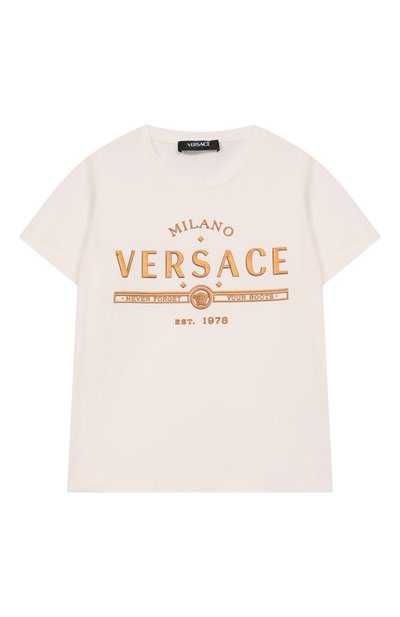 Хлопковая футболка VERSACE, арт. 1018293/1A13076/4A-6A