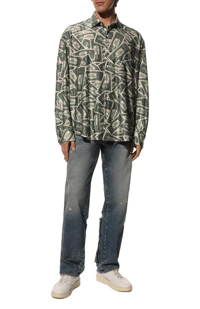 Рубашка из вискозы VETEMENTS зеленого цвета по цене 112500 руб., арт. UA53SH800M 2734/M, фото 2 Рубашка из вискозы VETEMENTS, арт. UA53SH800M 2734/M, фото 2