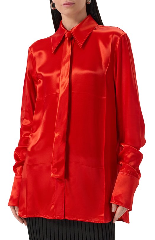Атласная блузка Jil Sander J03DL0183-J66147 Красный  J03DL0183-J66147 Фото 3