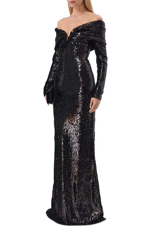 Платье с отделкой пайетками Zuhair Murad FDR25352/EMSE012 Чёрный  FDR25352/EMSE012 Фото 2