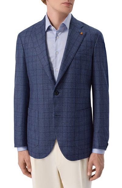 Шерстяной пиджак SARTORIA LATORRE синего цвета по цене 99500 руб., арт. EF74/QK0202, фото 3 Шерстяной пиджак SARTORIA LATORRE, арт. EF74/QK0202, фото 3