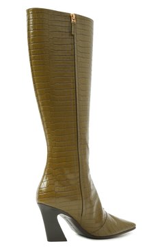 Женские кожаные сапоги lewis BOTTEGA VENETA хаки цвета, арт. 806735 V4PB0 | Фото 5 (Высота голенища: Средние; Подошва: Плоская; Каблук высота: Высокий; Драгоценные камни: Проставлено; Материал сплава: Проставлено; Материал внешний: Натуральная кожа; Каблук тип: Фигурный; Материал утеплителя: Без утеплителя)