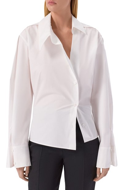 Хлопковая рубашка THE ATTICO белого цвета по цене 64150 руб., арт. 260WCH00045/CCC052AA, фото 3 Хлопковая рубашка THE ATTICO, арт. 260WCH00045/CCC052AA, фото 3