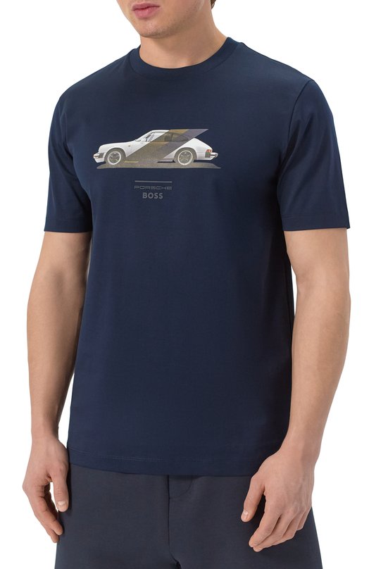 Хлопковая футболка BOSS x Porsche BOSS 50531455 Синий  50531455 Фото 3